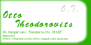 otto theodorovits business card